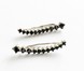 Срібні сережки-Кафи Доріжки чорні з фіанітами с23039-H-2, Чорний