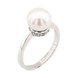 Серебряное кольцо с выступающим камнем с жемчугом классика K11610, 17 размер, 17, Белый