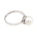 Серебряное кольцо с выступающим камнем с жемчугом классика K11610, 17 размер, 17, Белый