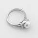 Срібний перстень Кружечок з перлами та фіанітами K111706, 15,5 розмір