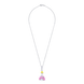 Кулон Принцесса с эмалью розовый серебро 925 пробы (15х22) Арт. 5547uuk2-1