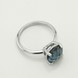 Серебряное кольцо Круг с топазом лондон блю 3101992-4ltop, 17,5 размер