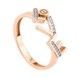 Золоте кільце "LOVE" абстракція з фіанітами KK11560, 18 розмір, 18, Білий