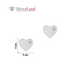 Серебряные серьги-гвоздики плоские "Сердце" с белым фианитом родированные Арт. msp020-sl, Белый