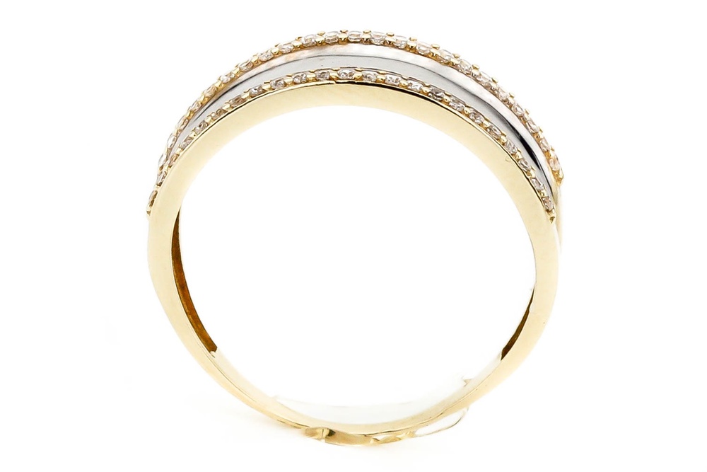 Золотой кольцо с дорожкой фианитов КК11351, 18,5 размер, 18-5, Белый