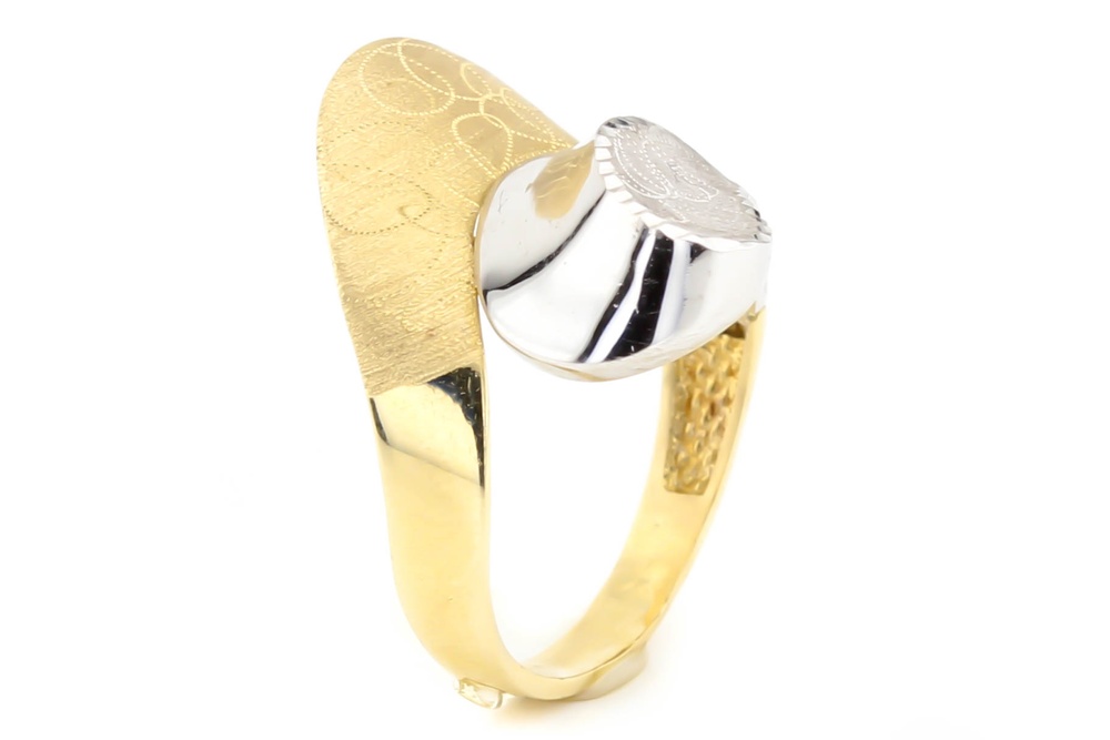 Кольцо из желтого золота 585 с узором без вставок КК11420, 18 размер, 18