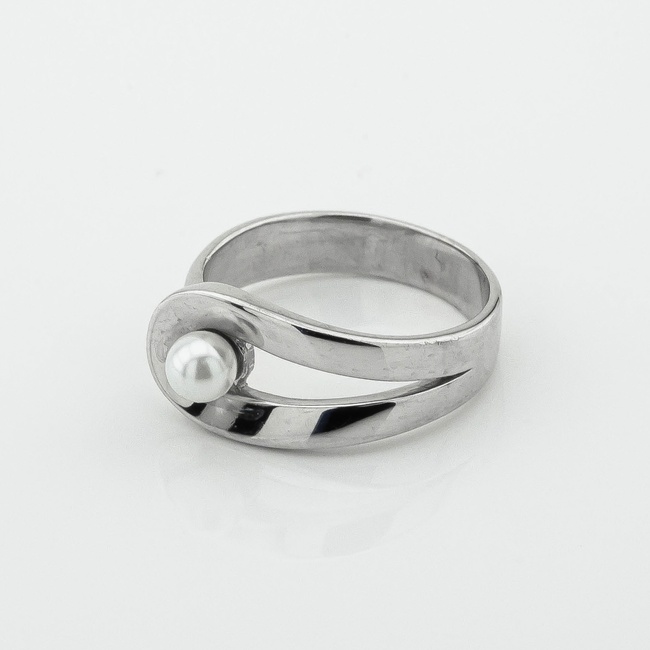 Серебряное кольцо с жемчугом 11011264, 16 размер