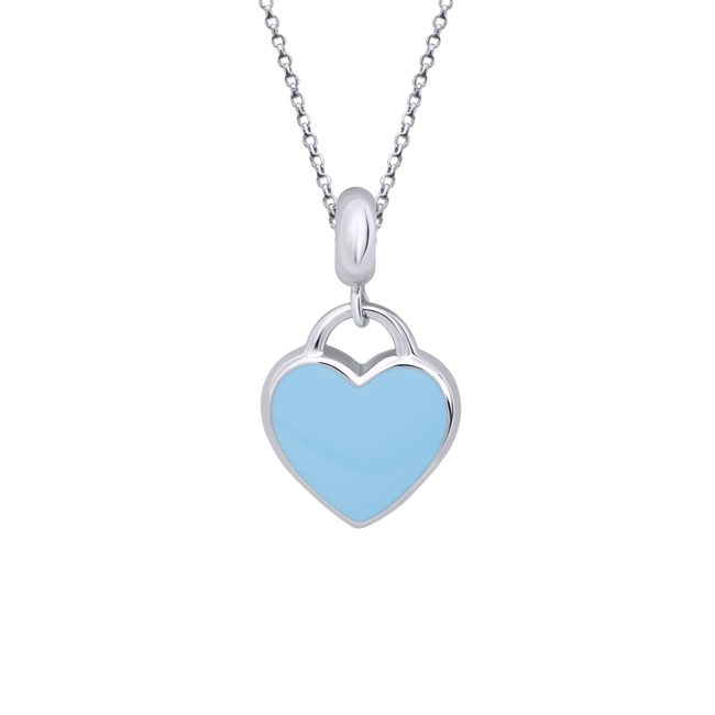 Кулон Серце з блакитною емаллю зі срібла (11х11) Арт. 5548uuk-1