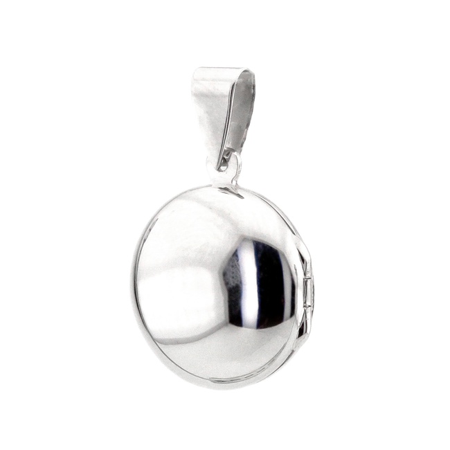 Срібний кулон для фотографій гладкий круглої форми P13570