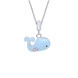 Детский серебряный кулон Кит голубой Swarovski с эмалью (10х15) Арт. 5419uuk-1
