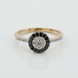 Золоте кільце Кружечок з чорними та білими діамантами PSR44626GL, 17 розмір