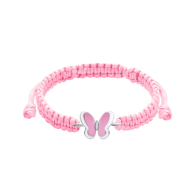 Дитячий браслет плетений Метелики рожеві 4195583026110411, Рожевий, Рожевий, UmaUmi Fly