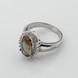 Серебряное кольцо Овал с султанитом и фианитами 3101984, 16 размер