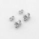 Срібні сережки-пусети (гвоздики) Зірочки з білими фіанітами c121663, Білий
