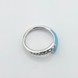 Серебряное кольцо Спираль с голубой эмалью и фианитами 3101998, 16 размер