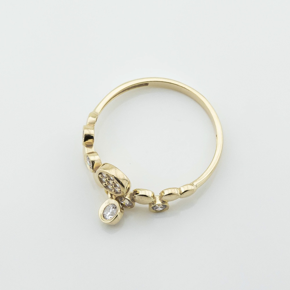 Позолоченное серебряное кольцо с подвесками с фианитами 3102026, 17 размер