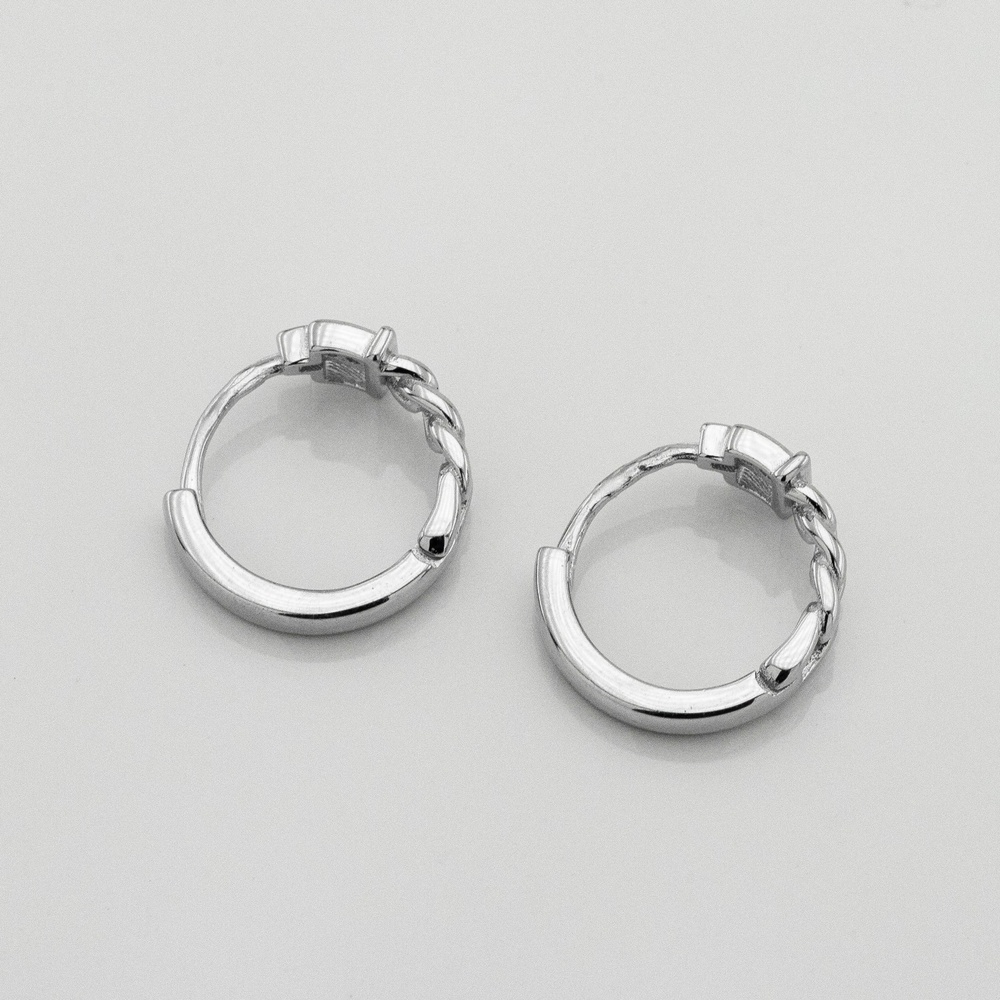 Срібні сережки-кільця Пряжка (⌀1.3 см) 3202122