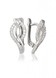 Срібні сережки фігурні класичні з фіанітами з англійським замком 920546-Н, Білий