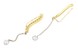 Золотые серьги каффы с цепочкой фианитами C12476-1, Белый