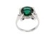 Серебряное кольцо Кружок с зеленым кварцем нано и фианитами 11334-1, 16,5 размер, 16-5, Зеленый