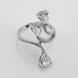 Серебряное кольцо дорожка Три Капли с белыми фианитами 11741-4, 16 размер