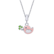 Кулон Пташка з рожевою емаллю зі срібла для дівчинки (7х12) Арт. 5416uuk2-1
