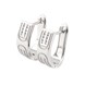 Срібні сережки з фіанітами півкільця CC12138, Білий