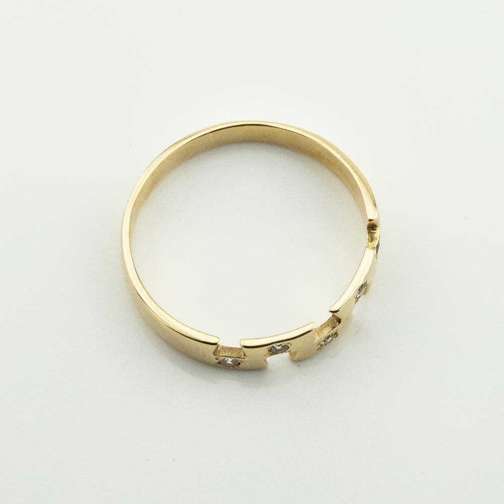 Золотое кольцо с фианитами 11385-3, 17,5 размер