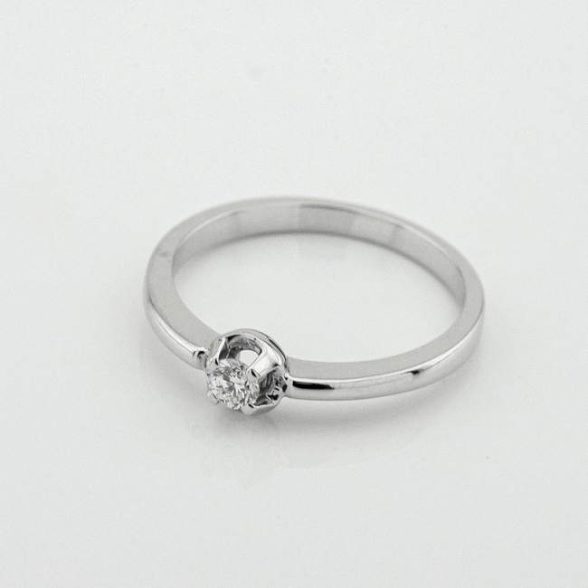 Золотое кольцо с одним бриллиантом ro11532, 17 размер