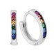 Сережки-конго (кільця) маленькі з кольоровими фіанітами зі срібла 925 проби c23060-H, Різнокольоровий