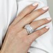 Эксклюзивное серебряное широкое кольцо с фианитами (прямоульными) K11725, 17 размер, 17, Белый