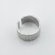 Серебряное кольцо широкое текстурное незамкнутое 3101961, 16 размер