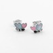 Детские серебряные серьги-пусеты Бабочка с эмалью голубо-розовая c121640, Голубой|Розовый
