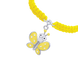 Браслет-шнурок желтый плетеный с серебром Мотылёк Желтый с эмалью и Сваровски Арт. 5430uub