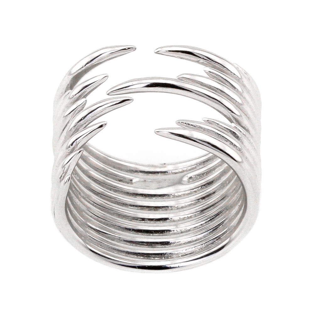 Абстрактное серебряное кольцо "Иголки" без вставок K11698, 17,5 размер, 17-5