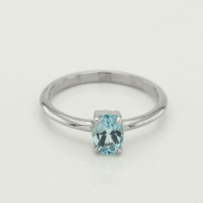 Серебряное кольцо Овал с топазом 3101941-4top, 18,5 размер