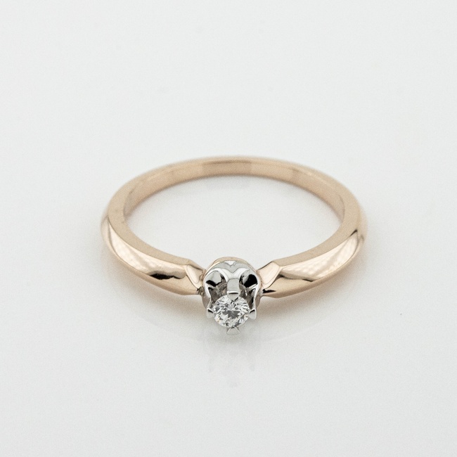 Золотое кольцо с бриллиантом ro11540, 16 размер