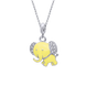 Срібний кулон Слон Жовтий з емаллю та Swarovski (14х17) Арт. 5549uuk3-1