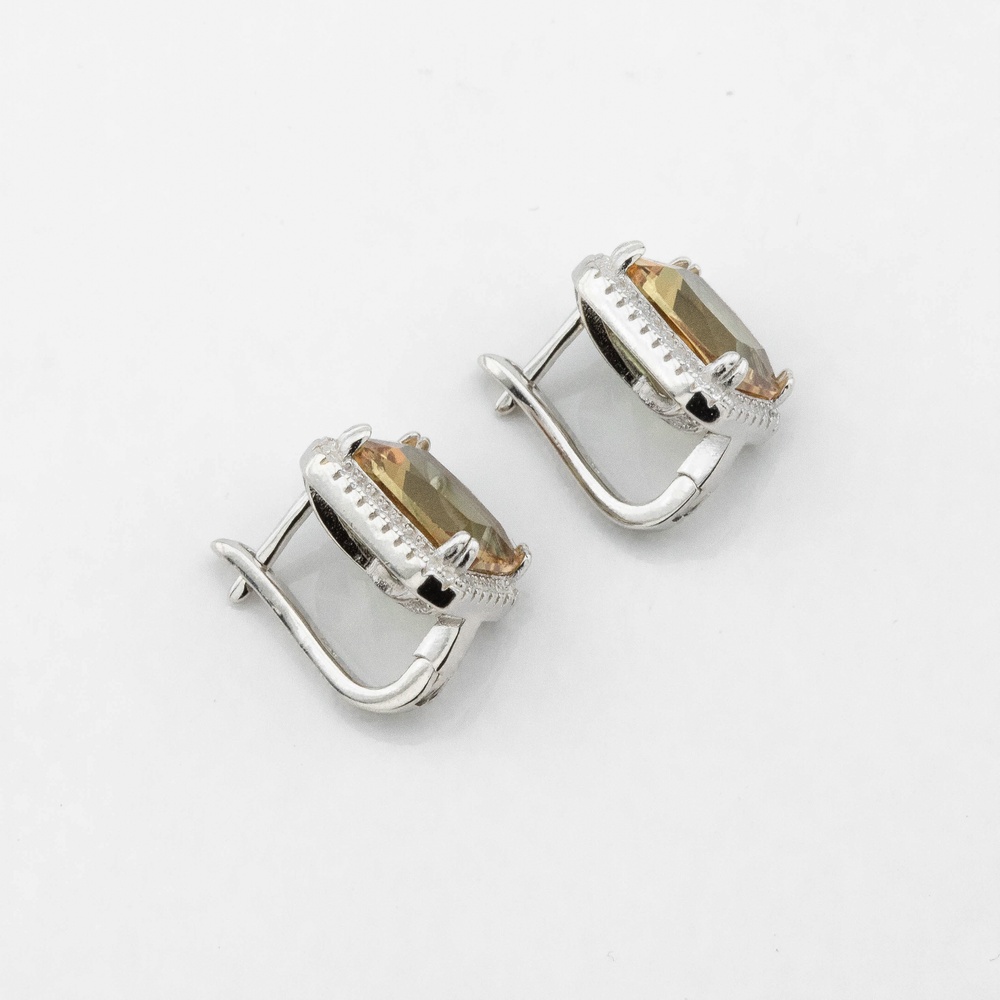 Срібні сережки Камінь з султанітами та фіанітами c121664