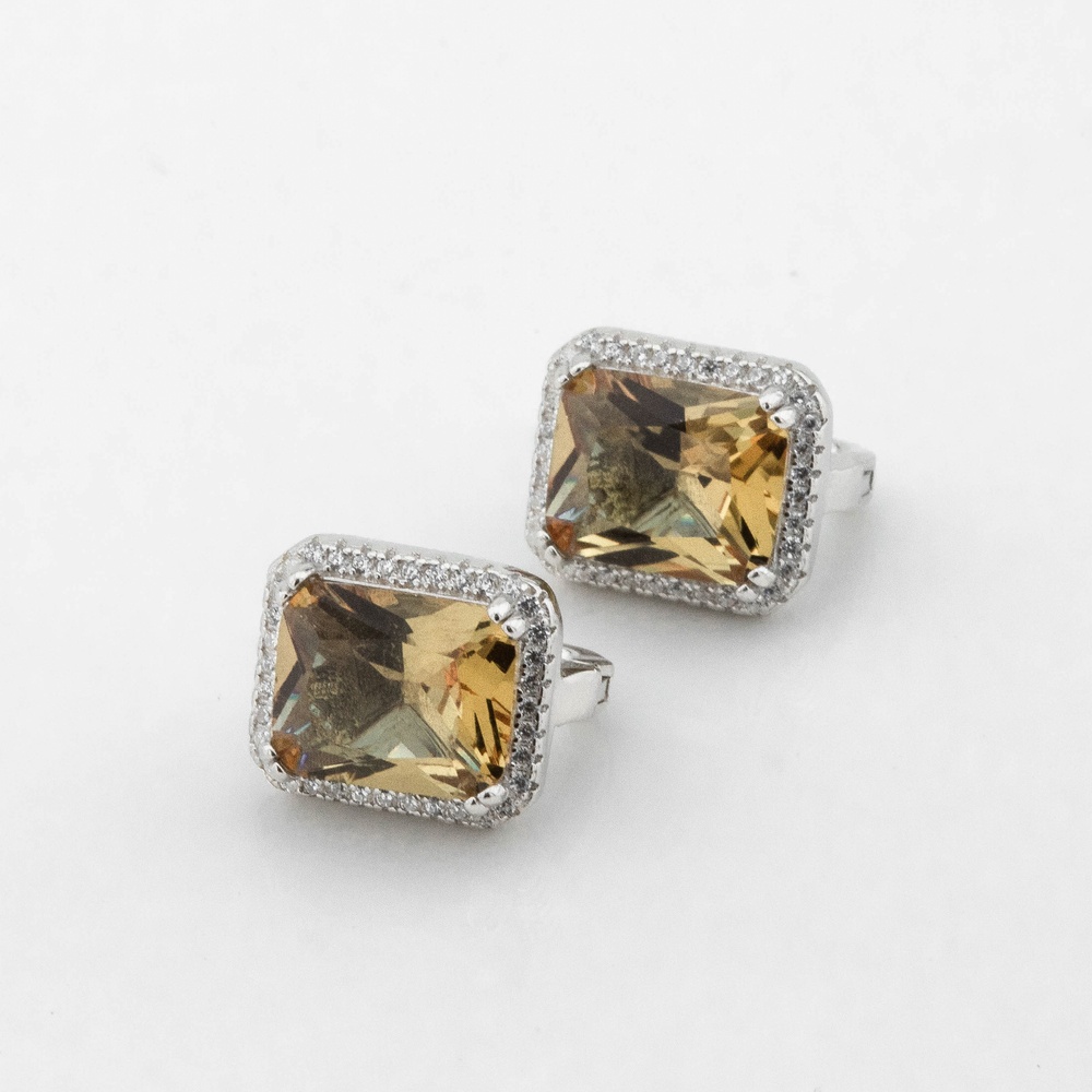 Серебряные серьги Камень с султанитами и фианитами c121664