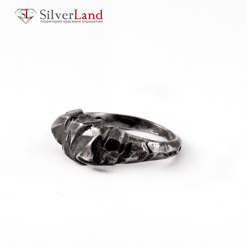 Авторское серебряное кольцо "EJ Strain" напоминающее камень Арт. 1090EJ