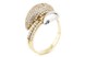 Женское золотое кольцо с белыми фианитами россыпью КК11356, 18,5 размер, 18-5, Белый