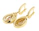 Золоті сережки-підвіски каплевидної форми з ніжно-фіолетовим фіанітом 121013a, Фіолетовий|Білий