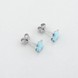 Дитячі срібні сережки-пусети Квіти блакитні з емаллю c121635, Блакитний|Білий