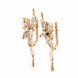 Золоті сережки-підвіски "Квіти крапля" з топазами та фіанітами 12310top, Блакитний