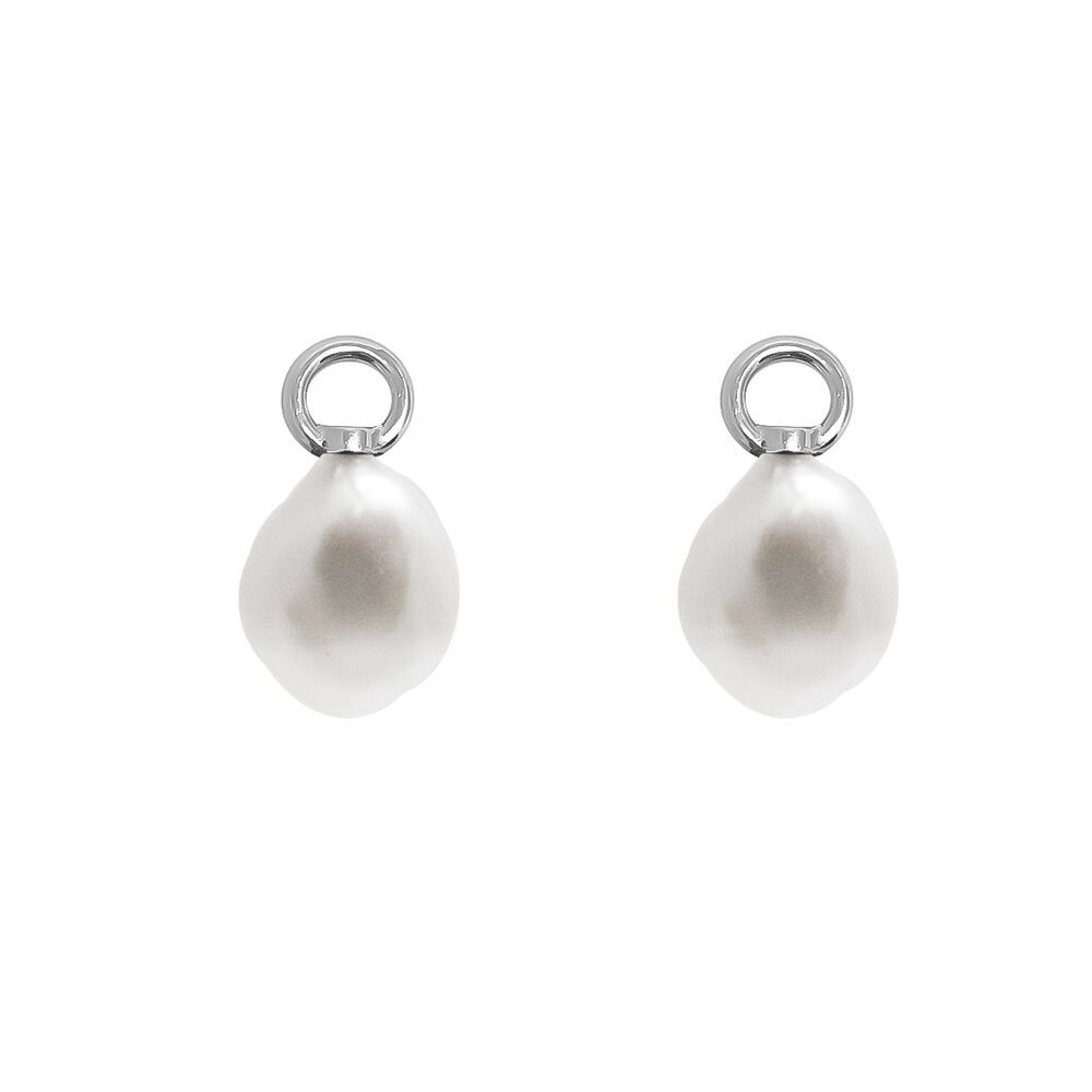 Срібні підвіси на сережки бароковий перли, ms354, Білий