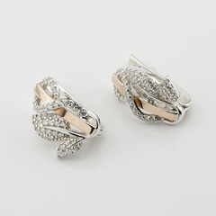 Срібні сережки з фіанітами із золотими накладками с757ф