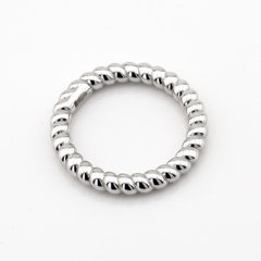 Серебряное крученое кольцо "Канат" без вставок родированное K11957, 16,5 размер
