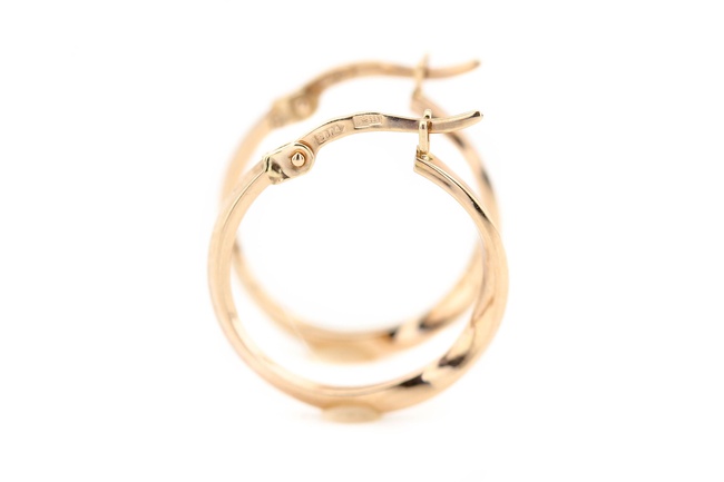 Золотые серьги-кольца без вставок КС12086
