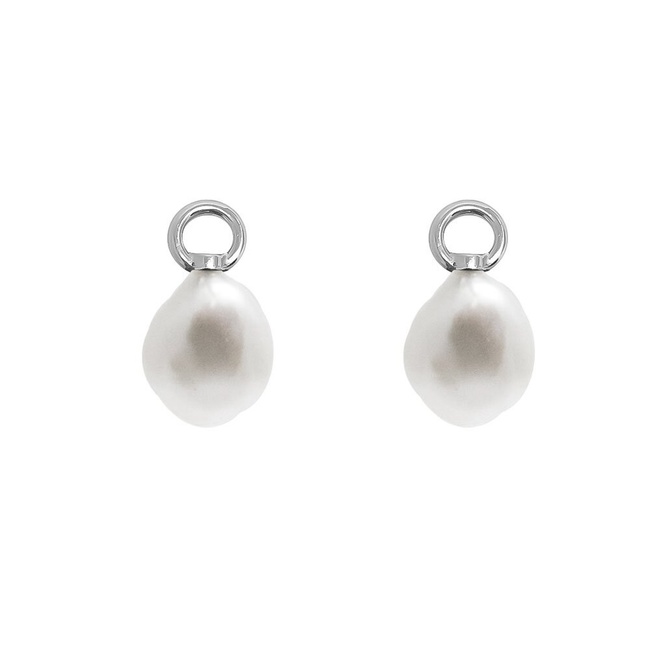 Срібні підвіси на сережки бароковий перли, ms354, Білий